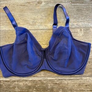 Curvy Couture women’s blue Sheer Mesh Bra 34H style 1311